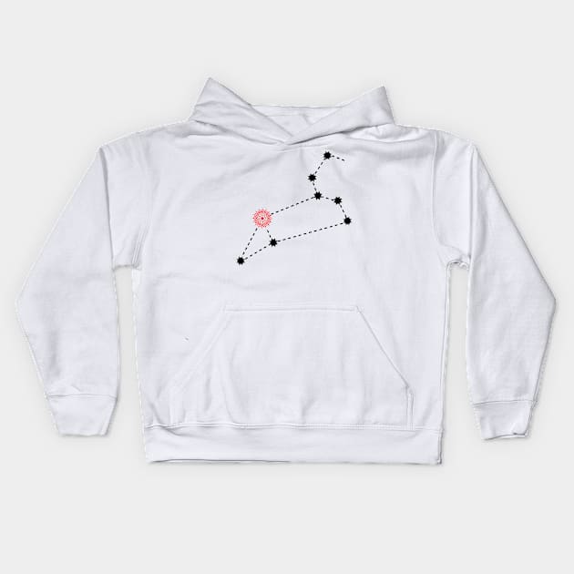 Purva Phalguni Nakshatra Hindu Vedic Sidereal Astrology Constellation Kids Hoodie by EndlessDoodles